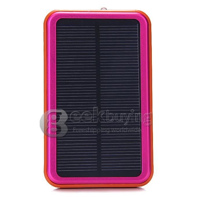 New DS158 Solar Charger 8000mAh Polymer Power Bank Portable USB Charger Dual USB - Rose