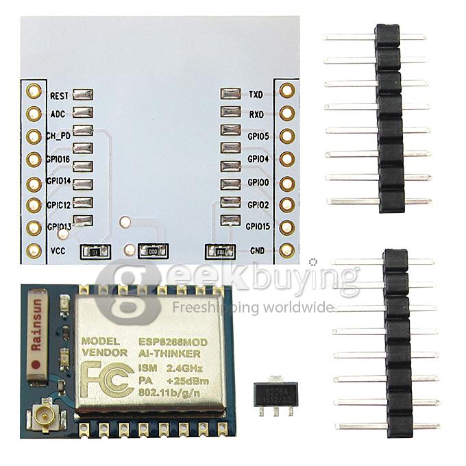 ESP-07 ESP8266 Serial Wifi Wireless Module With Built-in Antenna + Adapter Board For Arduino/RPi