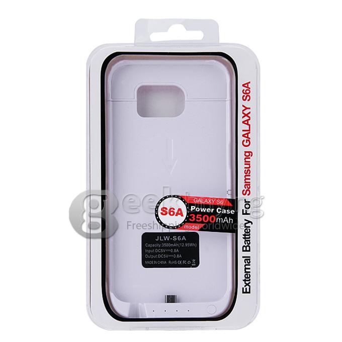 3500mAh Battery Power Pack Charger Case Cover For Samsung Galaxy S6 Edge G9200 - White