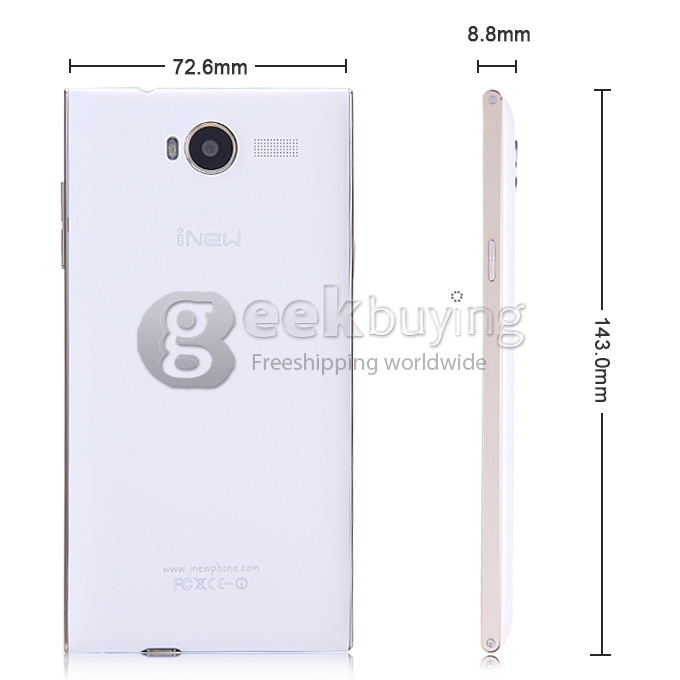 INEW V7 MTK6582 Quad Core 1.3GHz 5.0 Inch Smartphone Android 4.4 OS 2GB RAM 16GB ROM 16.0MP 3G/GPS - White