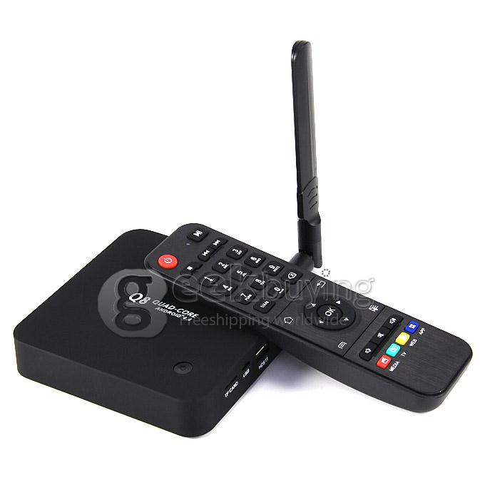 Q8 Android 4.4 Mini TV BOX RK3288 Quad Core 1.8GHz 2G/16G 2.4/5G Dual Band WIFI Gigabit Lan BT4.0 HDMI 4K H.265