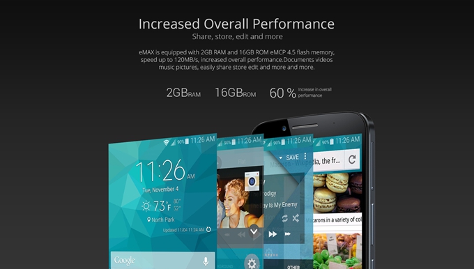 UMI EMAX 4G LTE 5.5inch FHD Android 4.4 2GB 16GB Smartphone 64bit MTK6752 Octa Core 1.7 GHz 13.0MP Miracast OTG - Gray