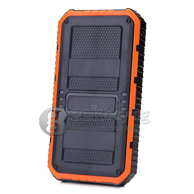 DS18000 6000mAh Solar Panel Mobile Charger Dual USB Power Bank Portable Spare Charger - Orange