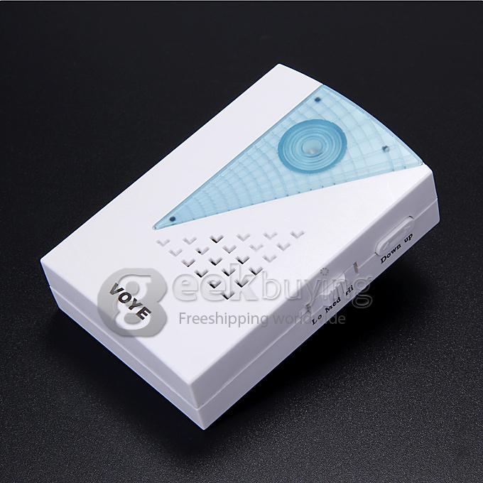 Voye V001A Wireless Intelligent Doorbell Remote Control Digital Receiver Doorbell With 38 Songs - White + Blue