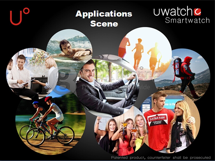 UO Bluetooth Smart Sports Watch Pedometer Stopwatch BT4.0 Waterproof For Andriod IOS - Gold