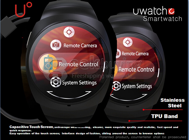 UO Bluetooth Smart Sports Watch Pedometer Stopwatch BT4.0 Waterproof For Andriod IOS - Gold
