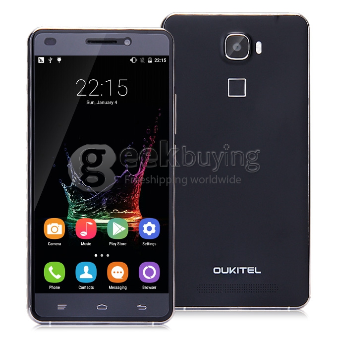 OUKITEL U8 5.5inch 64bit 4G FDD-LTE Android 5.1 Smartphone MTK6735 Quad Core 2GB 16GB 13.0MP Fingerprint ID Hotknot 2.5D Curved Screen - Black