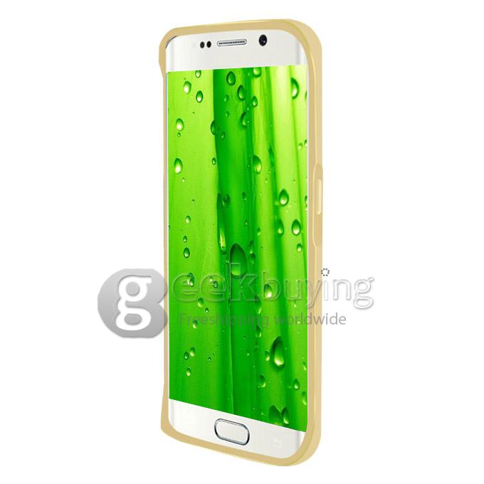 Lovemei Curved Metal Bumper Aviation Aluminum Frame Protective Case for Samsung Galaxy S6 Edge - Golden