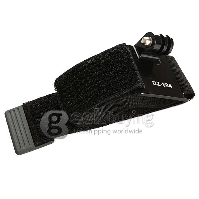 Dazzne DZ-304 Adjustable Elastic Hand Wrist Strap Belt Mount for GoPro Hero 3+ 3 2 1 Camera - Black