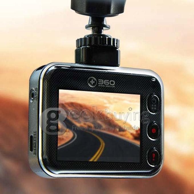 Qikoo 360 Ambarella A7LA55 5.0 MP COMS Car DVR 2.0inch 160 Degree HD 1296P Dashcam Wifi Logger Car Camcorder - Black