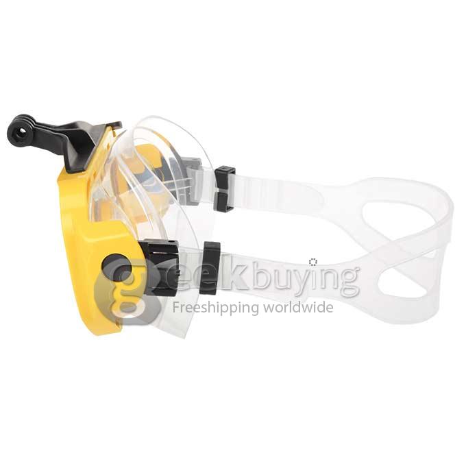 Universal Swimming Scuba Dive Snorkeling Mask for GoPro SJCAM Xiaomi Yi Xiaoyi Sport Camera - Yellow