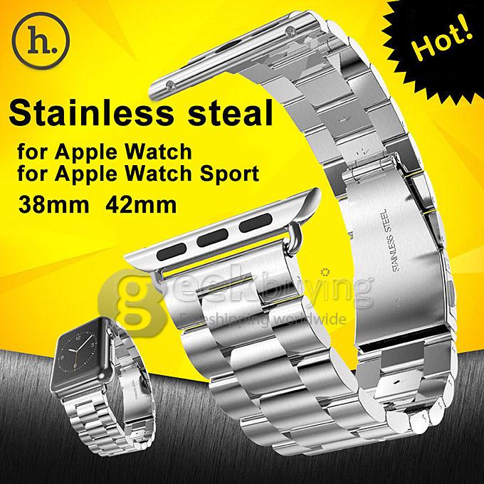 HOCO 42mm Stainless Steel Metal Replacement Strap Wrist Band Classic Polishing Apple iWatch Strap With Double Buttons