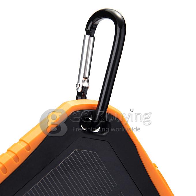 5600mAh Portable Solar Energy Power Bank Battery Backup LED Light For Samsung Galaxy for iPhone/Galaxy/HTC - Orange