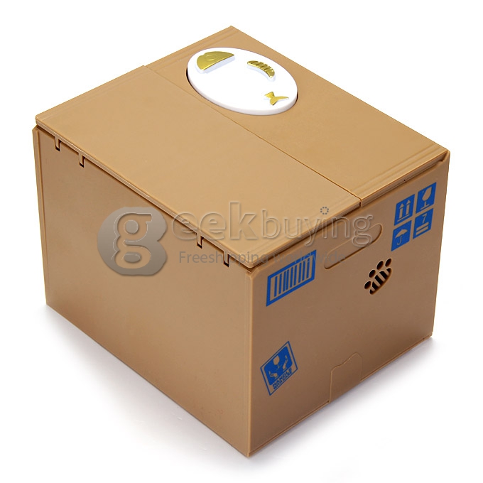 New Chatora Cat Itazura Automatic Kitty Cat Steal Coin Piggy Bank Savings Box - White