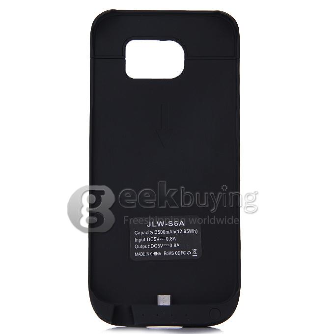 3500mAh Battery Power Pack Charger Case Cover For Samsung Galaxy S6 Edge G9200 - Black