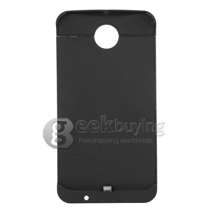 4200mAH External Backup Battery Powebank Cover Case For Google Nexus 6 - Black