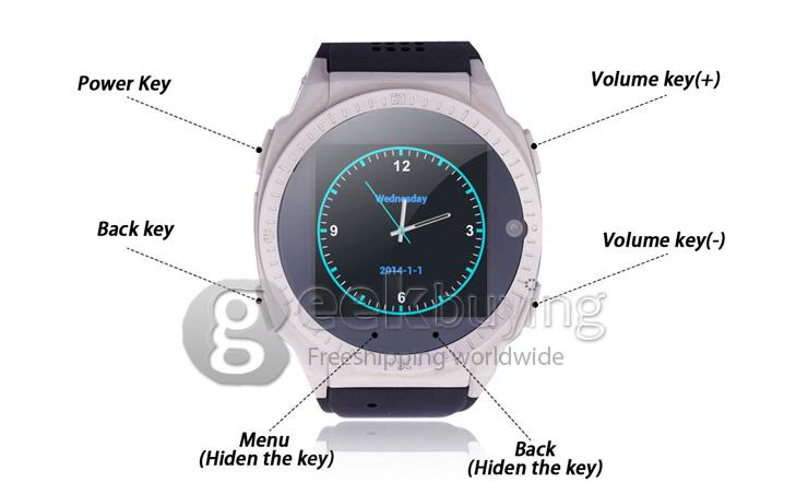 Top Watch TW9001 Android 4.0 Smart Watch Phone MTK6577 Dual CPU 512M/4G BT3.0 1.54