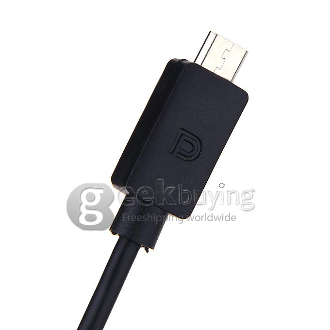 SlimPort To HDMI 1080P 3D HDTV Video Adapter And High Speed Micro USB Male To HDMI Female Connector - Black