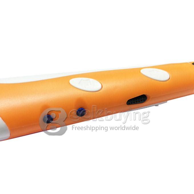 3D Stereoscopic Printing Pen Gen 1st 0.4mm Nozzle for 3D Drawing Doodling with ABS Filament Material - Orange