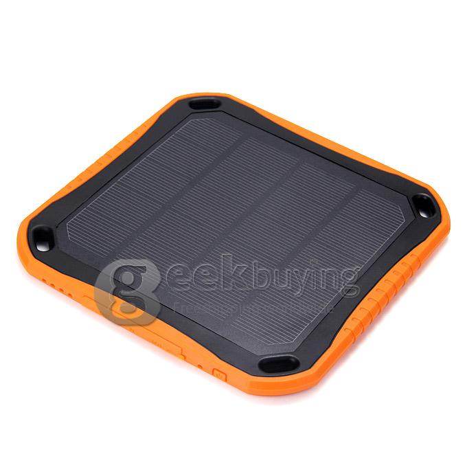 5600mAh Portable Solar Energy Power Bank Battery Backup LED Light For Samsung Galaxy for iPhone/Galaxy/HTC - Orange