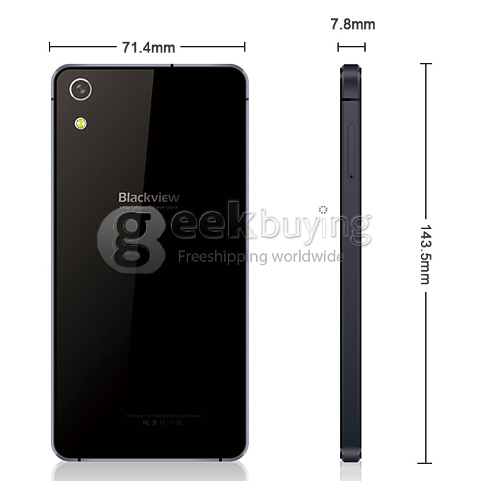 Blackview Omega 5.0Inch IPS FHD 18.0MP Camera Android4.4 SmartPhone 2GB+16GB MTK6592W Octa Core 1.7GHz 3G/GPS - Black