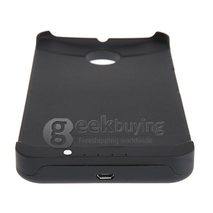 4200mAH External Backup Battery Powebank Cover Case For Google Nexus 6 - Black