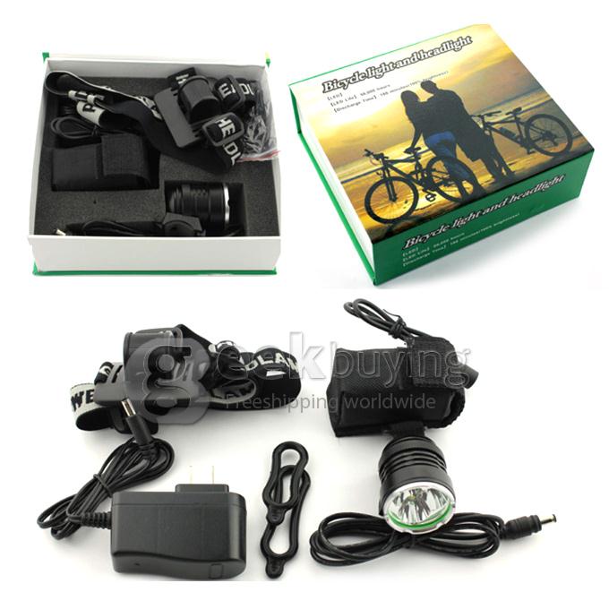 Solarstorm BL02 IPX8 Bike Light Sport Head Lamp 820LM REE XM-L U2 LED For Climbing Fishing Camping Expedition - Black