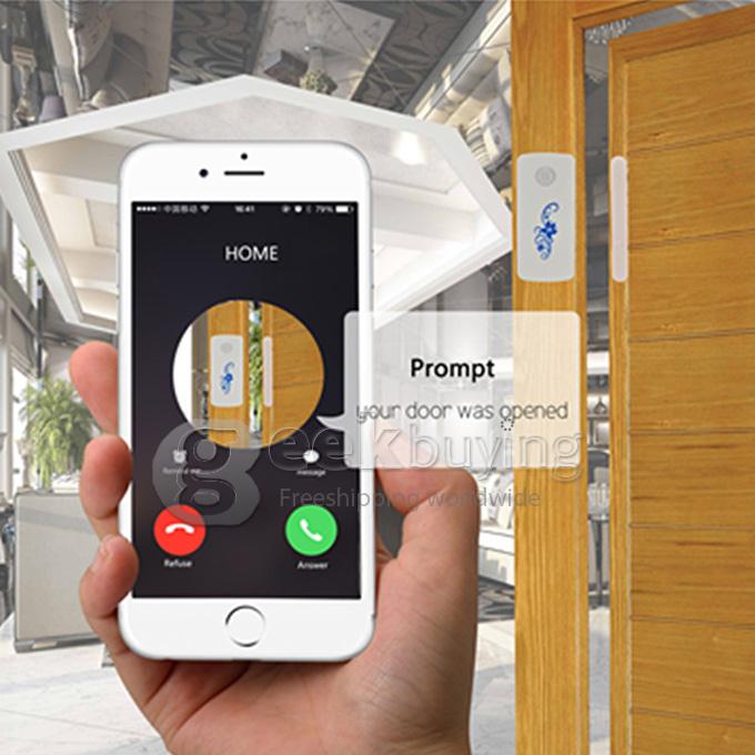 GSM A11 Intelligent Wireless Magnetic Sensor & Voice Trigger Door Alarm Home Security Door LBS Alarm System - White