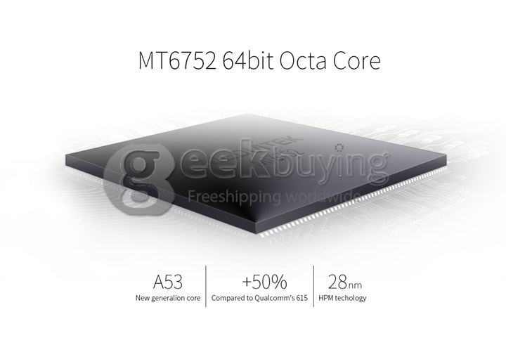 Mlais M7 5.5 inch HD 4G LTE Android 5.0 3GB 16GB 64bit MTK6752 Octa Core 1.7GHz Smartphone 13.0MP Fingerprint ID - White