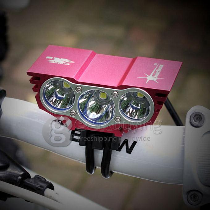 Solarstorm X3 IPX8 Bike Light Sport Head Lamp 2200LM CREE XM-L U2 LED For Climbing Fishing Camping Expedition - Red