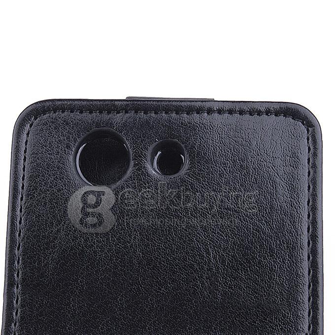 Protective Hard Cover Flip Stand Leather Case for Sony Z3 Compact Z3 Mini - Black