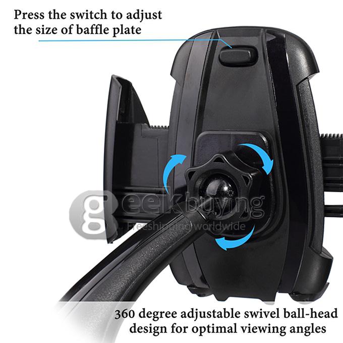 LENTION C300 Colorful Series 360 Degree Spin Car Mount Holder for iPhone iPod Phones PSP GPS iPhone 6s Plus - Black