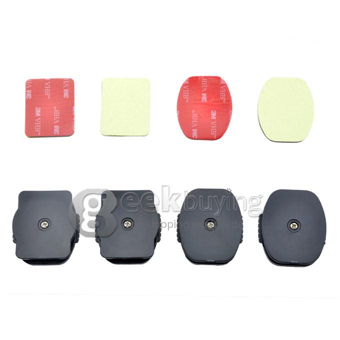 Dazzne DZ-318 8in1 Kit Adjustable 360 Degree Rotatable Flat Mount Curved Mount 3M Stickers for GoPro Sport Camera