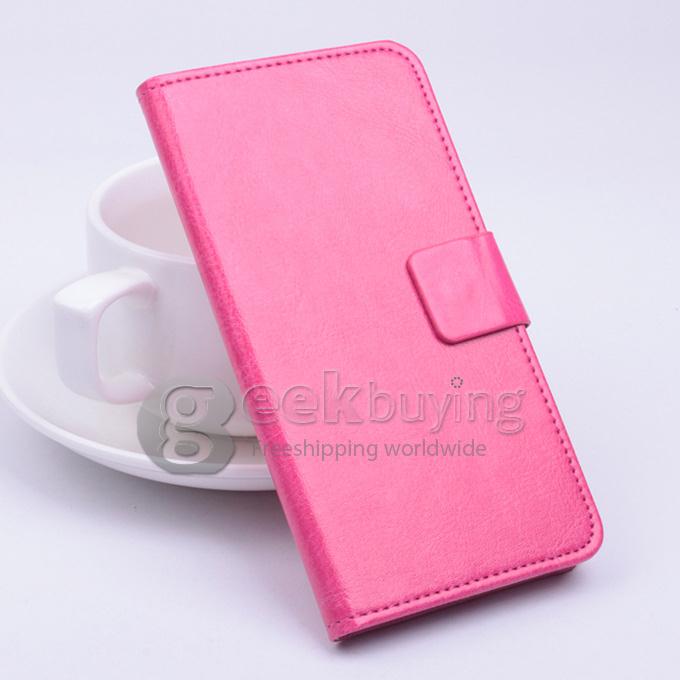 Protective Hard Cover Flip Stand Leather Case for HUAWEI Ascend P8 - Rose