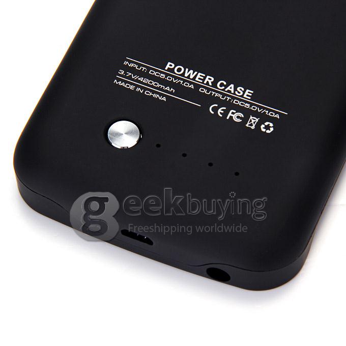 4200mAh Battery Power Pack Charger Cover Case For Samsung Galaxy S6 S6 Edge G9200 - Black