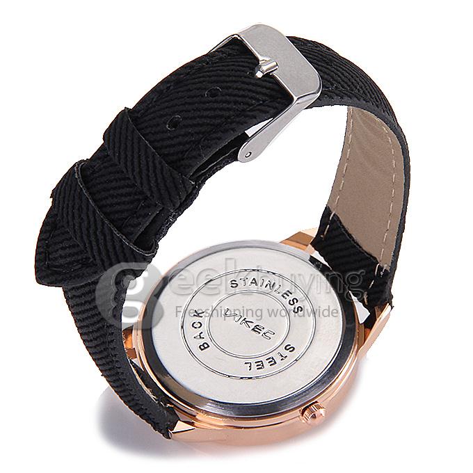 VIKEC 187 Fashion Brief Women Quartz Wrist Watch with Leather Belt - Black
