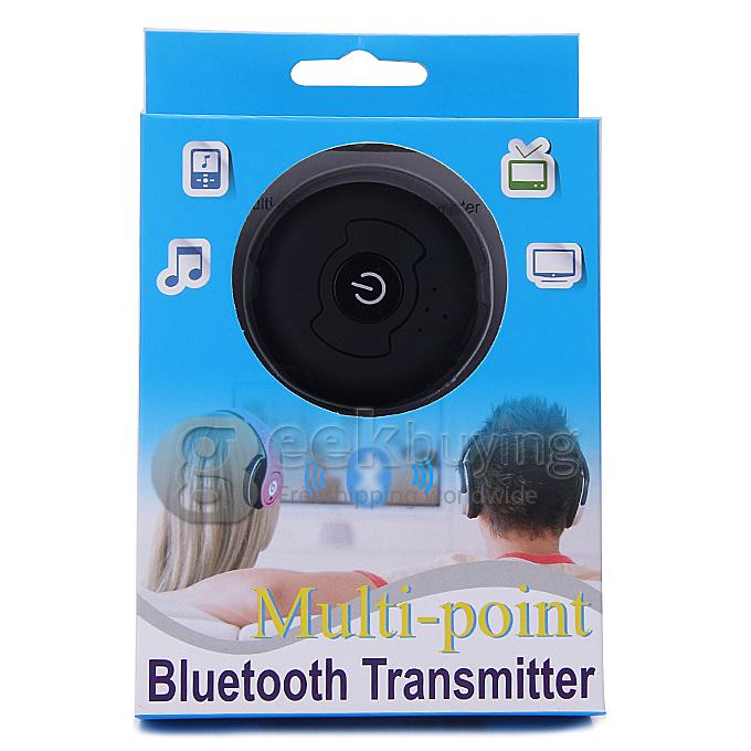 New H-366T Multi-Points Bluetooth 4.0 Audio Transmitter for Smart TV/ DVD/ MP3 - Black