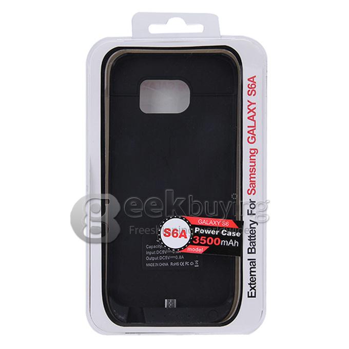 3500mAh Battery Power Pack Charger Case Cover For Samsung Galaxy S6 Edge G9200 - Black