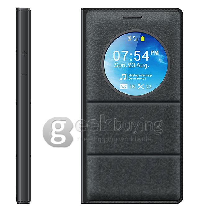 Protective PU Leather Hard Flip Cover Shell for Mstar M1 Smartphone - Black