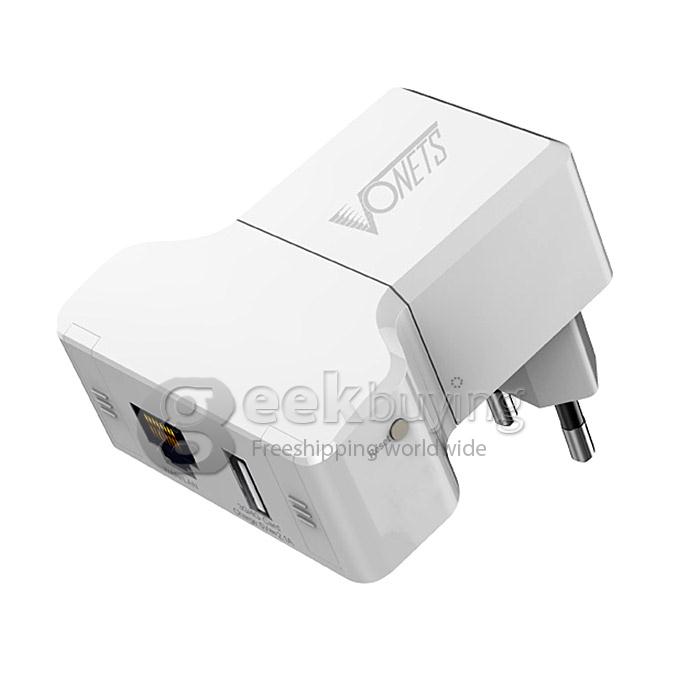 VONETS VRP300 Wireless Mini 300Mbps Wi-Fi AP Repeater 3G Router EU Plug - White