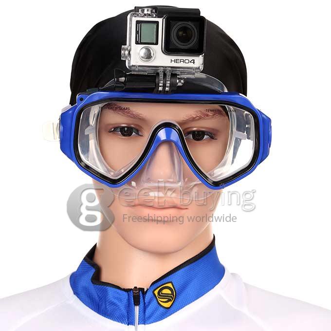 Universal Swimming Scuba Dive Snorkeling Mask for GoPro SJCAM Xiaomi Yi Xiaoyi Sport Camera - Blue