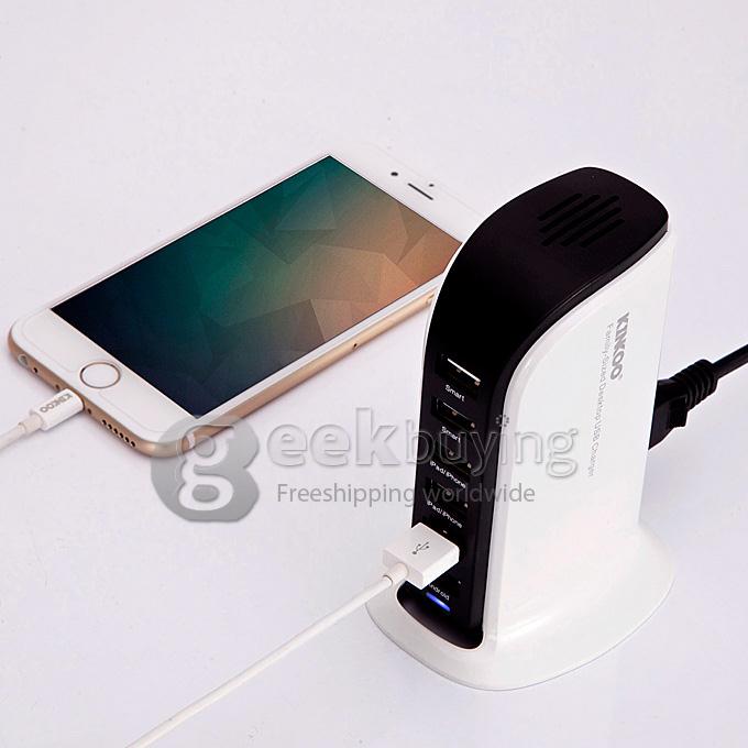 Kinkoo® Family-Sized 40W 6-Ports Desktop USB Charger for iPhone/ iPad / Android And Other USB Devices - White