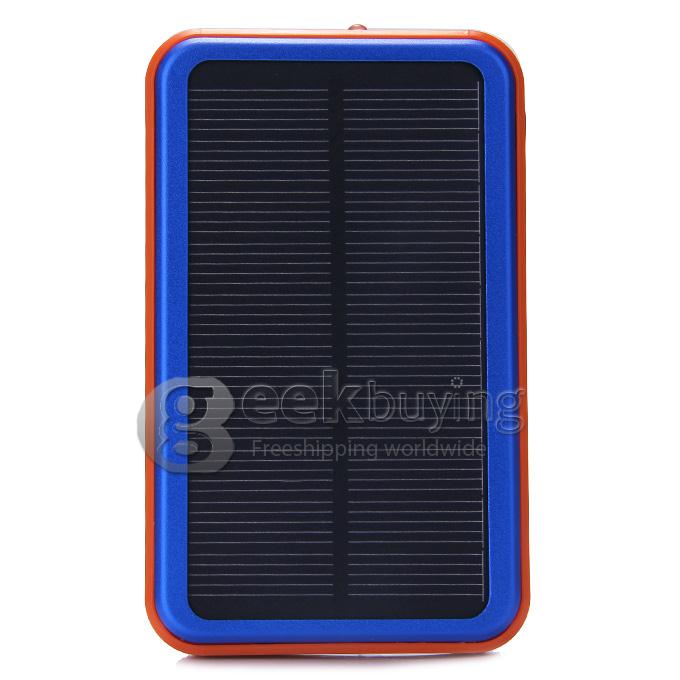 New DS158 Solar Charger 8000mAh Polymer Power Bank Portable USB Charger Dual USB - Blue