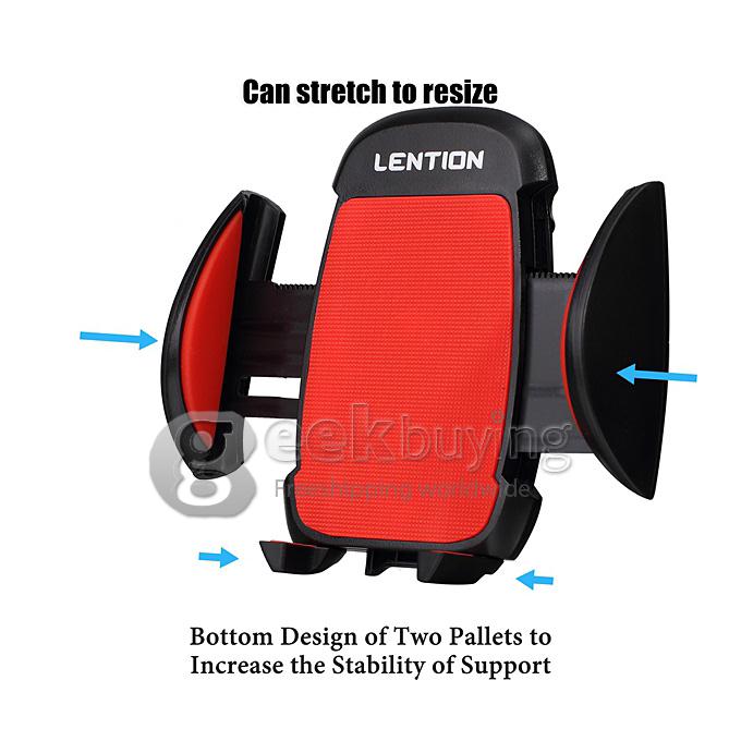 LENTION C300 Colorful Series 360 Degree Spin Car Mount Holder for iPhone iPod Phones PSP GPS iPhone 6s Plus - Red