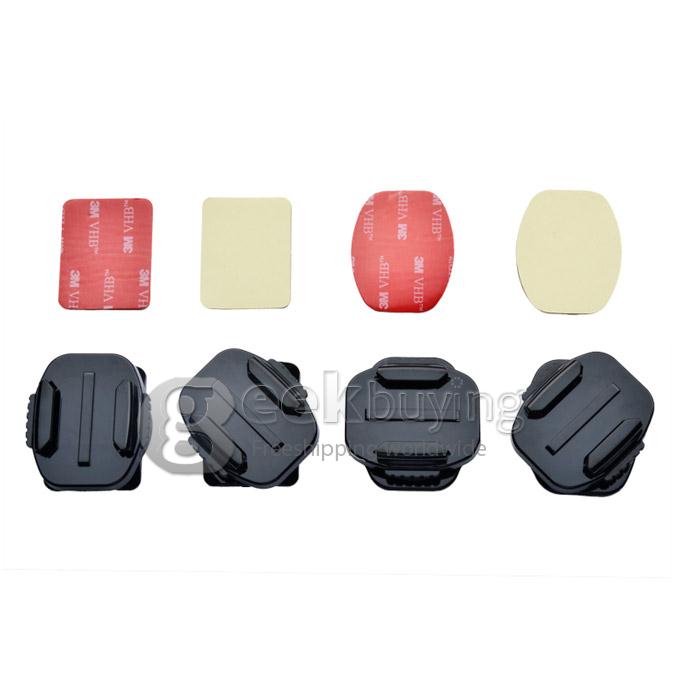 Dazzne DZ-318 8in1 Kit Adjustable 360 Degree Rotatable Flat Mount Curved Mount 3M Stickers for GoPro Sport Camera