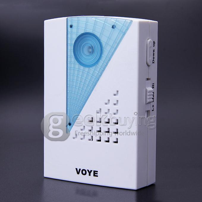 Voye V001A Wireless Intelligent Doorbell Remote Control Digital Receiver Doorbell With 38 Songs - White + Blue