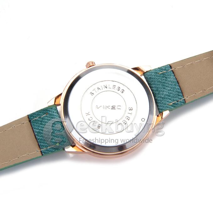 VIKEC 187 Fashion Brief Women Quartz Wrist Watch with Leather Belt - Green