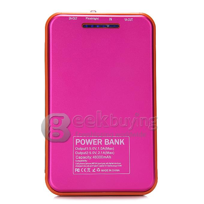 New DS158 Solar Charger 8000mAh Polymer Power Bank Portable USB Charger Dual USB - Rose