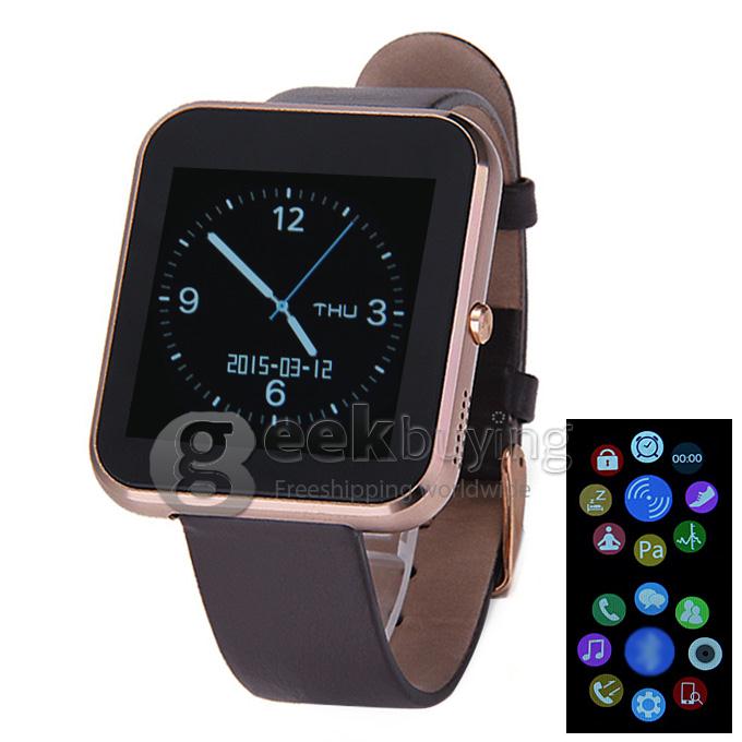 Zeblaze Rover Multifunctional Smart Watch MTK2501 Chip Toughened OGS Panel BT4.0 With Premium Leather Strap - Gold
