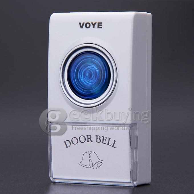 Voye V009A Wireless Intelligent Doorbell Remote Control Digital Receiver Doorbell With 38 Songs - White + Blue